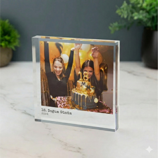 3D Akrilik Kare Blok