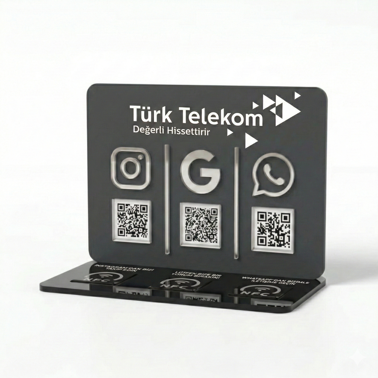Pleksi Stand (3 QR + 3 NFC)