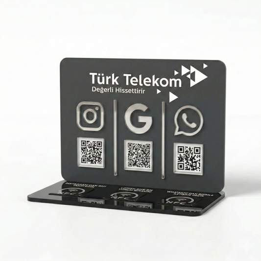 Pleksi Stand (3 QR + 3 NFC)