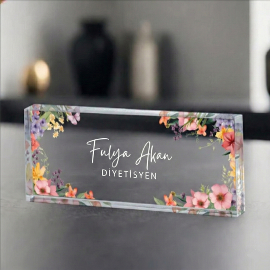 3D Akrilik Masa İsimliği