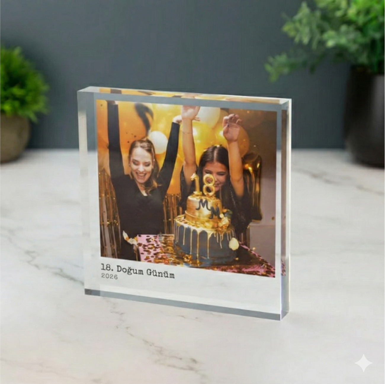 3D Akrilik Kare Blok